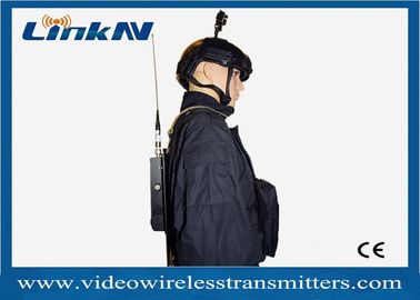 เครื่องส่งสัญญาณวิดีโอตำรวจที่ใช้แบตเตอรี่ COFDM QPSK HDMI &amp; CVBS H.264 การเข้ารหัส AES256 ความล่าช้าต่ำ
