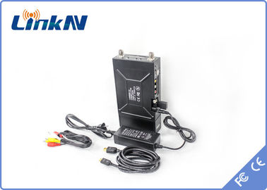 Manpack เครื่องส่งสัญญาณวิดีโอตำรวจ COFDM QPSK HDMI และ CVBS H.264 ความล่าช้าต่ำ AES256 การเข้ารหัสแบนด์วิดท์ 2-8MHz