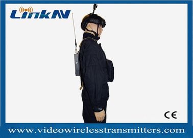 ระบบวิดีโอไร้สายของทหาร COFDM การเข้ารหัส AES256 HDMI &amp; CVBS H.264 2-8MHz แบนด์วิดท์แบตเตอรี่ขับเคลื่อน