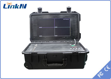เครื่องรับวีดีโอ COFDM ของตํารวจ พร้อมแบตเตอรี่และจอ AES256 การเข้ารหัส 4 ช่อง IP65