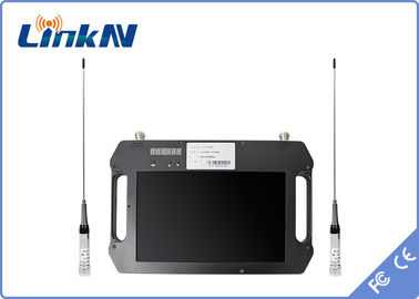 เครื่องรับสัญญาณวิดีโอทางยุทธวิธี FHD CVBS COFDM QPSK H.264 AES256 การเข้ารหัสพร้อมจอแสดงผลและแบตเตอรี่