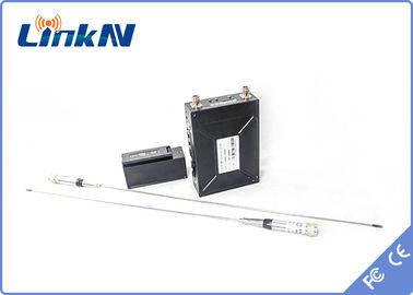 LKAV1506 ระยะยาว แบตเตอรี่ขับเคลื่อนเครื่องส่งวิดีโอตํารวจ COFDM HDMI &amp; CVBS H.264 ความช้าต่ํา AES256