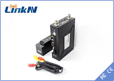ยุทธวิธี Manpack ไร้สาย Aduio เครื่องส่งสัญญาณวิดีโอ COFDM HDMI และ CVBS AES256 การเข้ารหัสอินเตอร์คอมแบบสองทาง