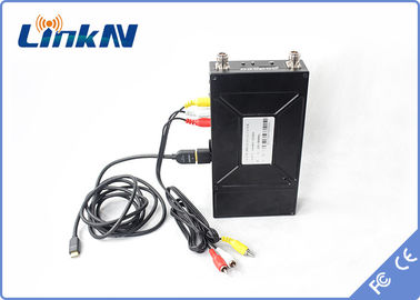 เครื่องส่งสัญญาณวิดีโอ HD ทางยุทธวิธี 1-3KM Manpack HDMI CVBS AES256 การเข้ารหัสอินเตอร์คอมแบบสองทาง