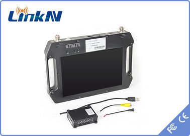 เครื่องรับสัญญาณวิดีโอทางยุทธวิธี COFDM QPSK AES256 การเข้ารหัส FHD CVBS H.264 พร้อมจอแสดงผลแบบใช้แบตเตอรี่