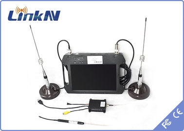 ตำรวจทหารยุทธวิธีเครื่องรับสัญญาณวิดีโอ COFDM QPSK AES256 การเข้ารหัส FHD CVBS H.264 พร้อมจอแสดงผลแบตเตอรี่