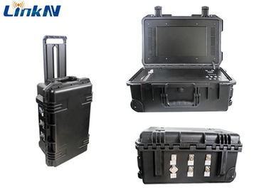 เครื่องรับวิดีโอ COFDM พร้อมแบตเตอรี่และจอ AES256 การเข้ารหัส 4 ช่อง IP65