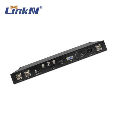 ยุทธวิธีทหาร COFDM ตัวรับ 1U Rack Mount HDMI CVBS SDI AES256 การเข้ารหัสเสาอากาศคู่